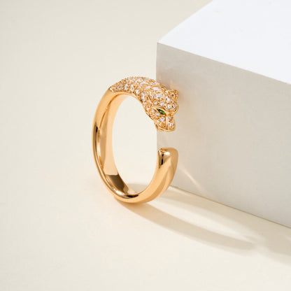 [OrnoraJewelry]PANTHERE HALF DIAMOND SMALL RING
