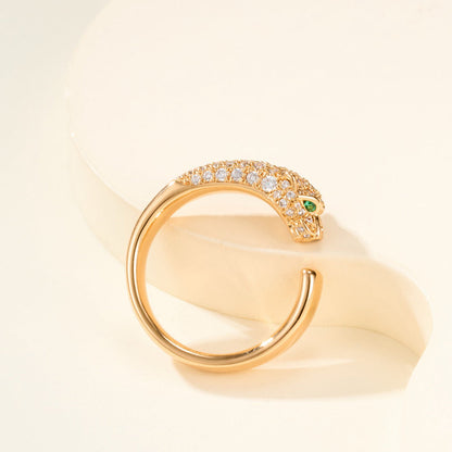 [OrnoraJewelry]PANTHERE HALF DIAMOND SMALL RING
