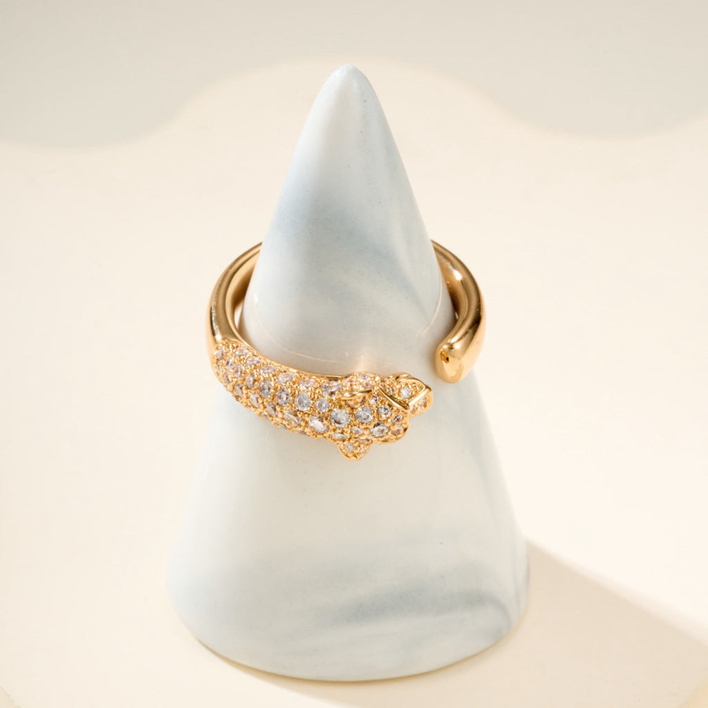 [OrnoraJewelry]PANTHERE HALF DIAMOND SMALL RING