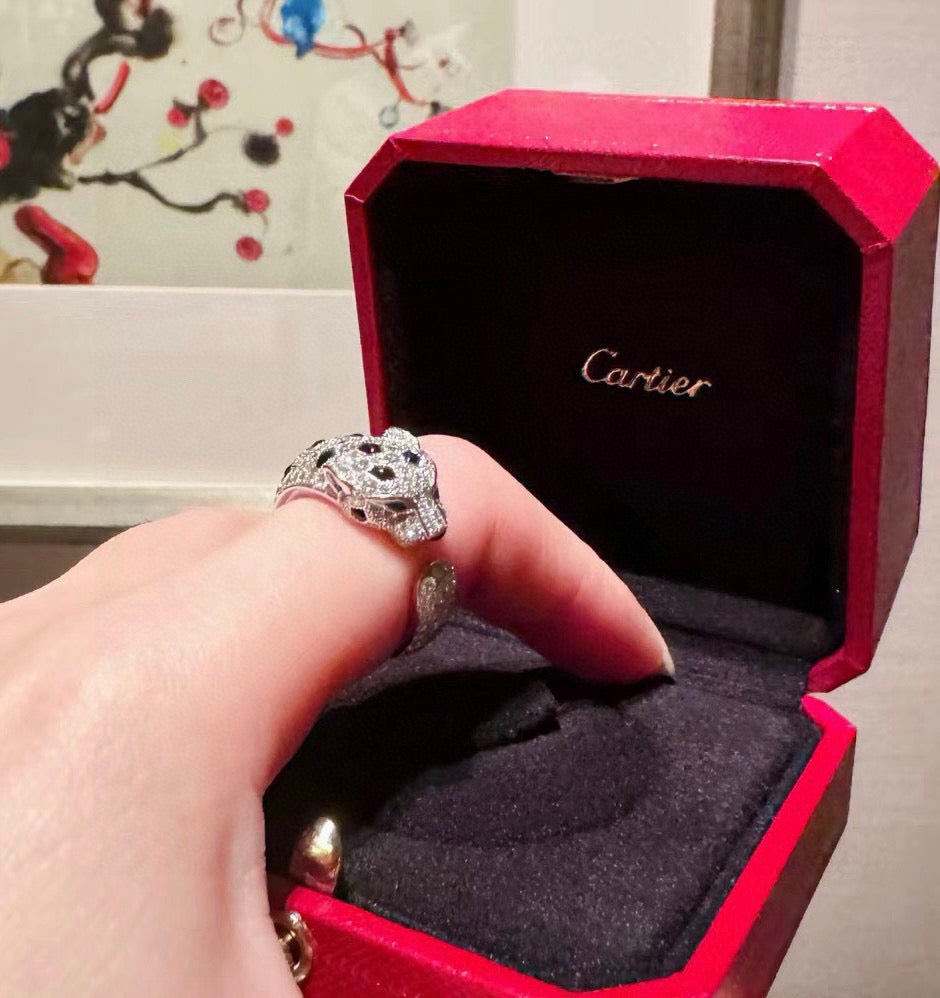 [OrnoraJewelry]PANTHERE SPOTTED FULL DIAMOND MEDIUM RING