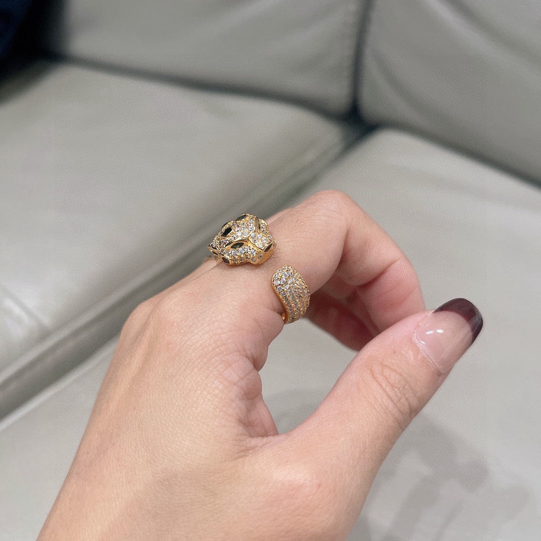 [OrnoraJewelry]PANTHERE SPOTTED FULL DIAMOND MEDIUM RING