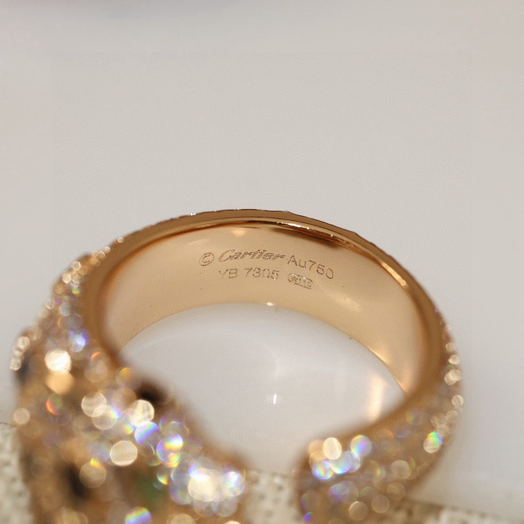[OrnoraJewelry]PANTHERE SPOTTED FULL DIAMOND MEDIUM RING