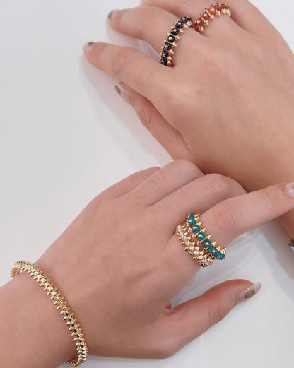 [OrnoraJewelry]CLASH 7.9MM AGATE CHALCEDONY RING