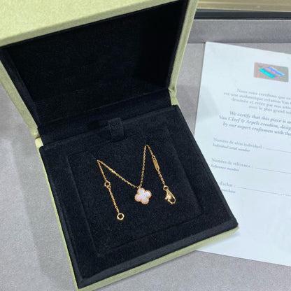 [OrnoraJewelry]CLOVER 15MM PINK MOTHER-OF-PEARL SINGLE FLOWER NECKLACE