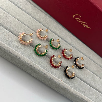 [OrnoraJewelry]CLASH 7.9MM AGATE CHALCEDONY EARRINGS