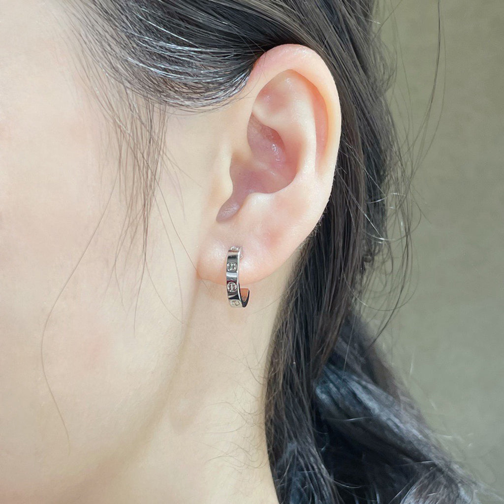 [OrnoraJewelry]LOVE EARRINGS 2.65 MM NO DIAMOND SMALL