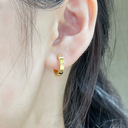 [OrnoraJewelry]LOVE EARRINGS 2.65 MM NO DIAMOND SMALL