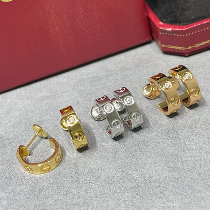 [OrnoraJewelry]LOVE EARRINGS 5.7MM 2 DIAMONDS