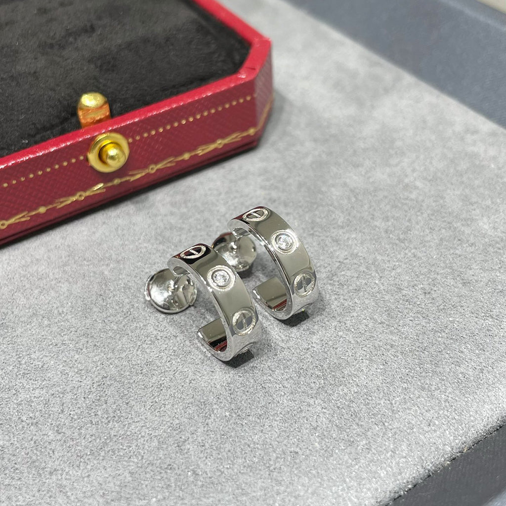 [OrnoraJewelry]LOVE EARRINGS 5.7MM 2 DIAMONDS