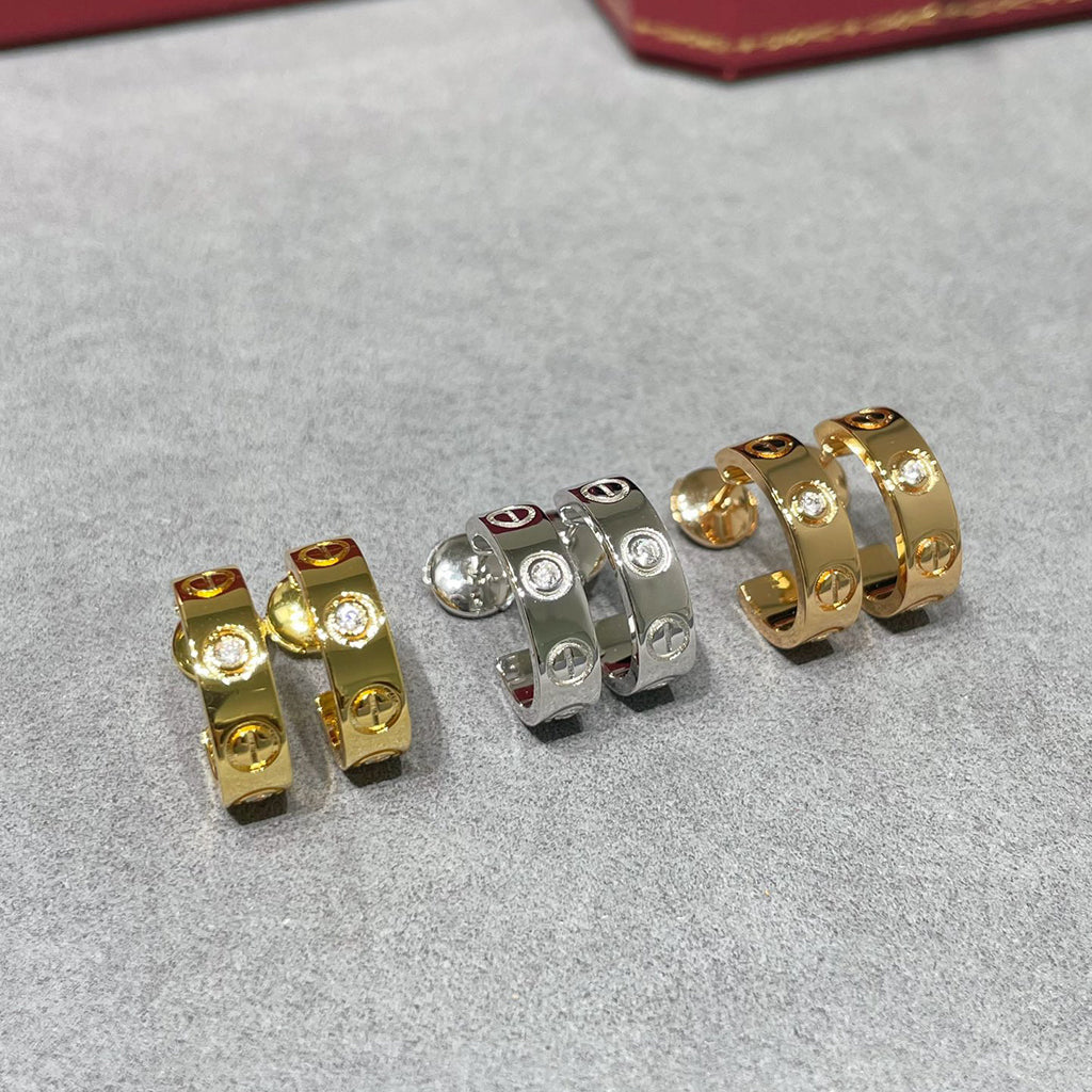[OrnoraJewelry]LOVE EARRINGS 5.7MM 2 DIAMONDS