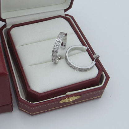 [OrnoraJewelry]LOVE EARRINGS 3.6MM DIAMOND PAVED