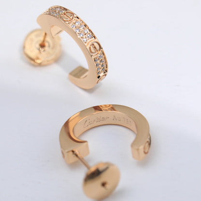 [OrnoraJewelry]LOVE 5.5MM DIAMOND PAVED EARRINGS