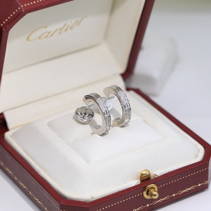 [OrnoraJewelry]LOVE 5.5MM DIAMOND PAVED EARRINGS
