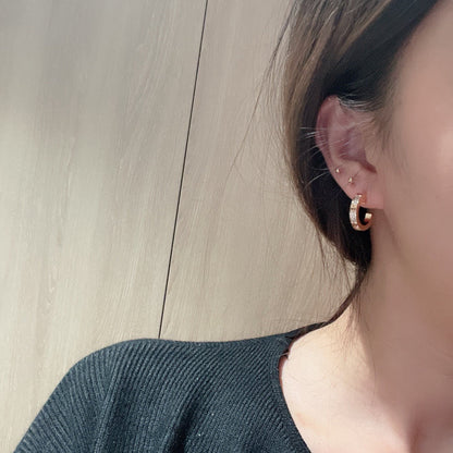 [OrnoraJewelry]LOVE 5.5MM DIAMOND PAVED EARRINGS