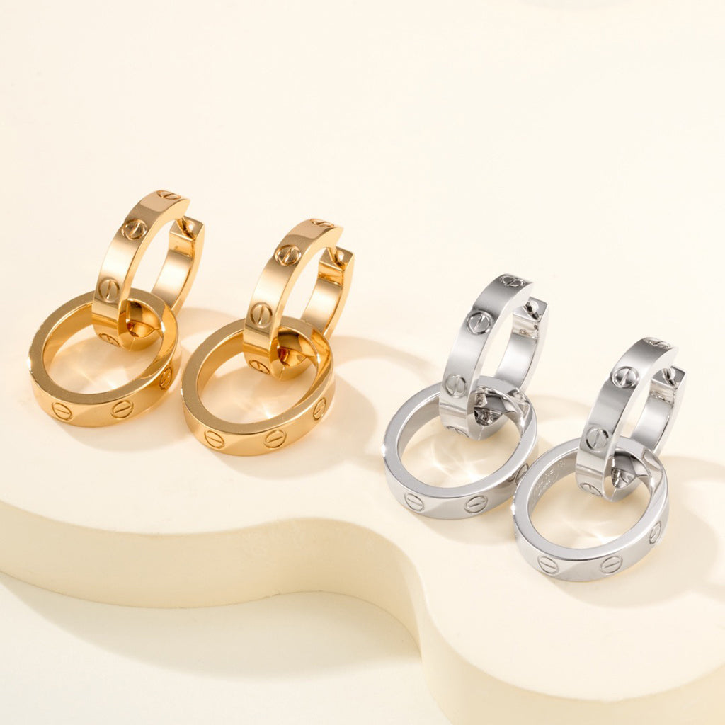 [OrnoraJewelry]LOVE 3.3MM DANGLE EARRINGS