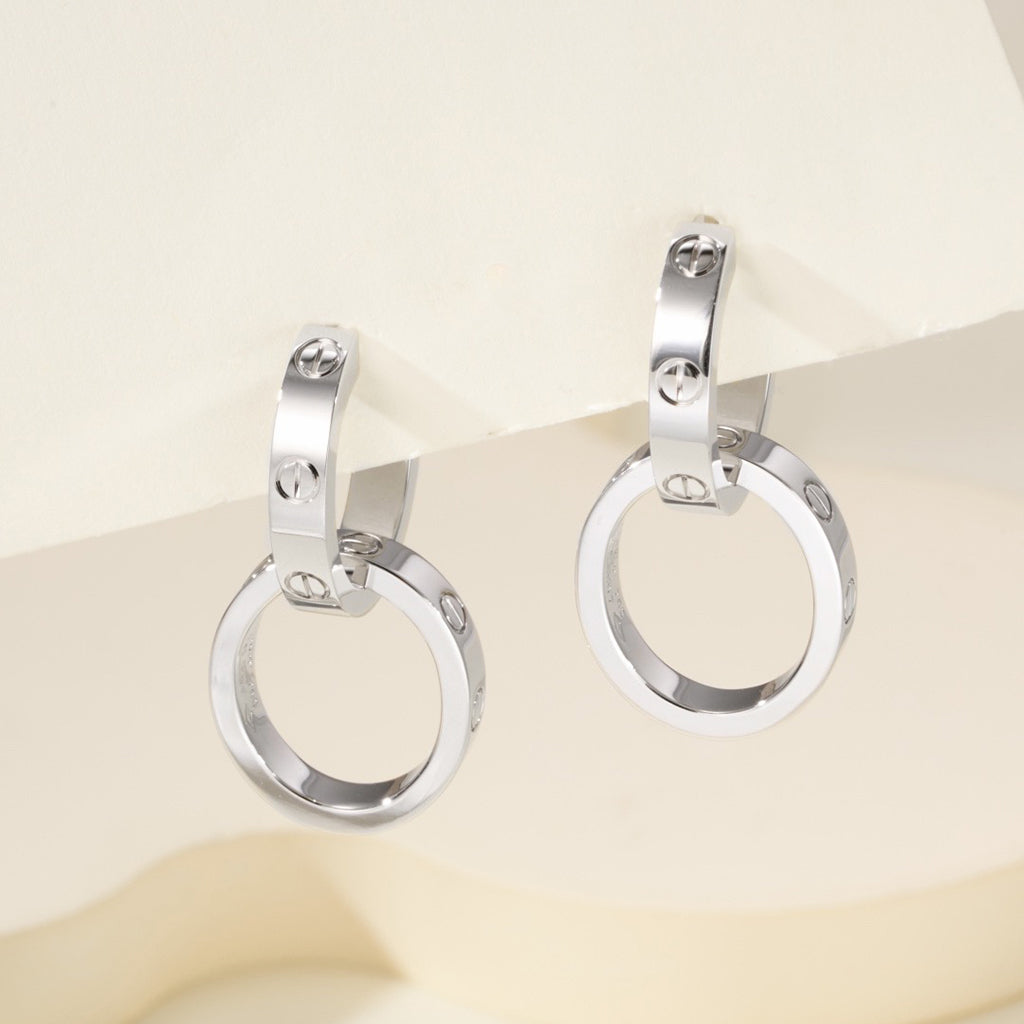 [OrnoraJewelry]LOVE 3.3MM DANGLE EARRINGS