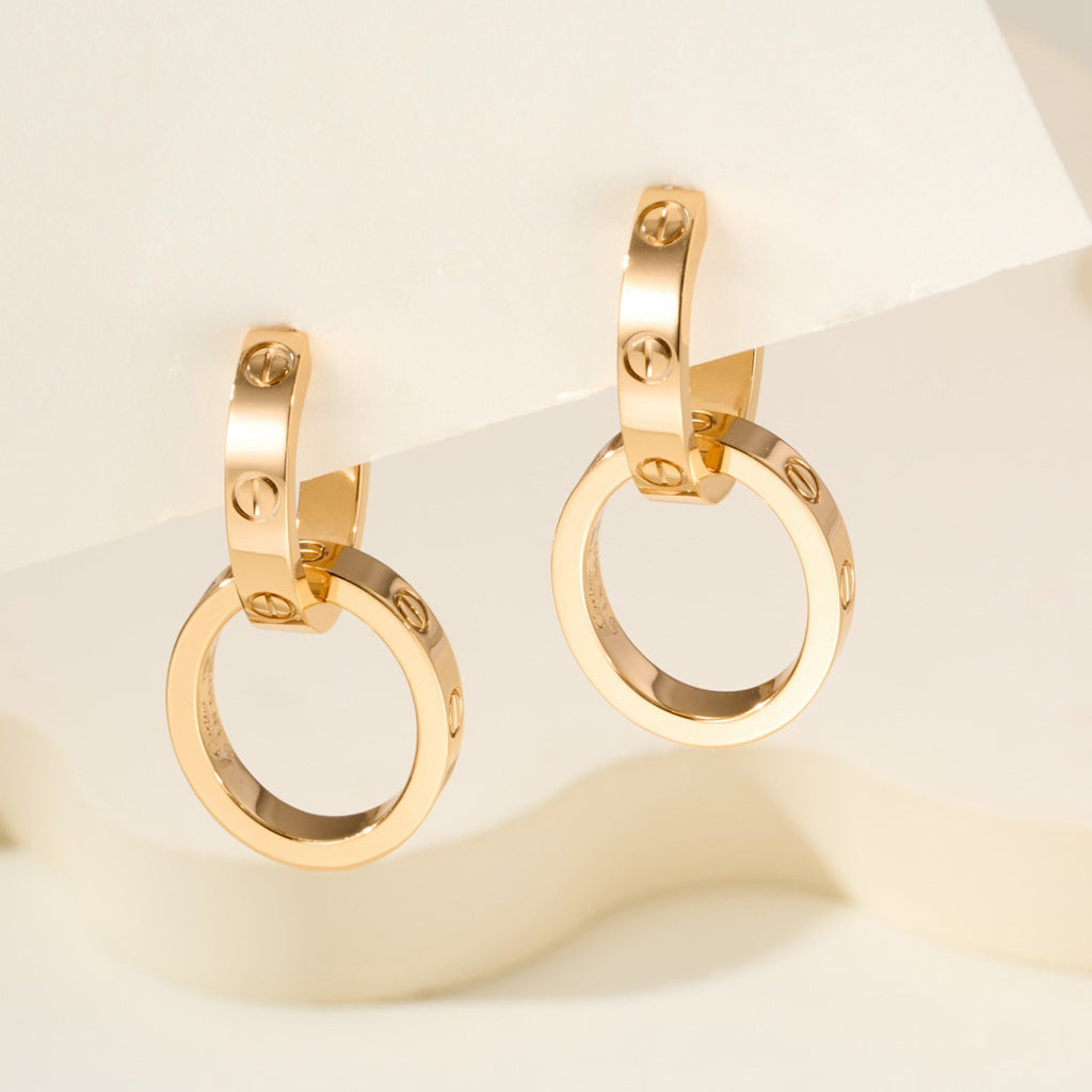 [OrnoraJewelry]LOVE 3.3MM DANGLE EARRINGS