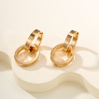 [OrnoraJewelry]LOVE 3.3MM DANGLE EARRINGS