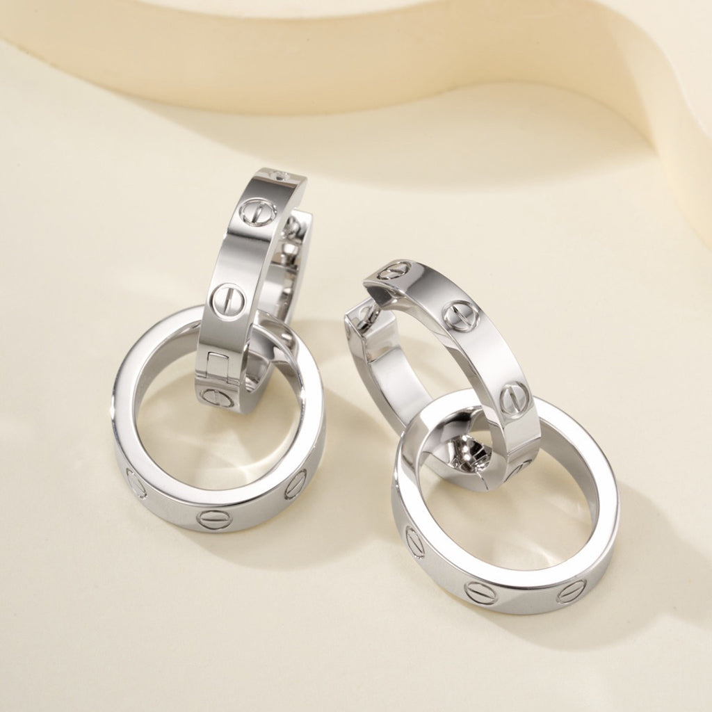 [OrnoraJewelry]LOVE 3.3MM DANGLE EARRINGS