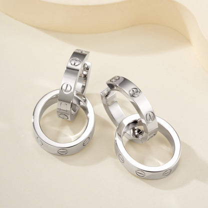 [OrnoraJewelry]LOVE 3.3MM DANGLE EARRINGS