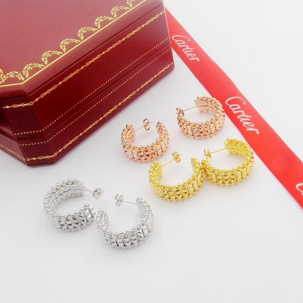 [OrnoraJewelry]CLASH 9.2MM DOUBLE ROW EARRINGS
