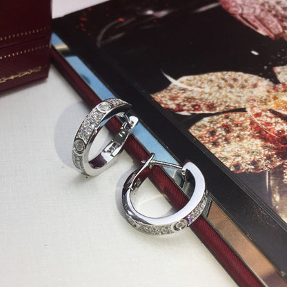 [OrnoraJewelry]LOVE 5.5MM DIAMOND PAVED EARRINGS