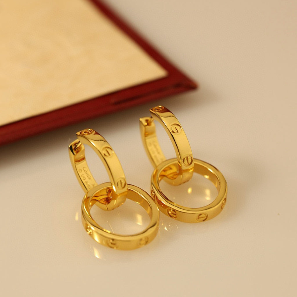 [OrnoraJewelry]LOVE 3.3MM DANGLE EARRINGS