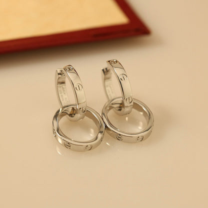 [OrnoraJewelry]LOVE 3.3MM DANGLE EARRINGS