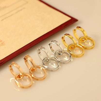 [OrnoraJewelry]LOVE 3.3MM DANGLE EARRINGS