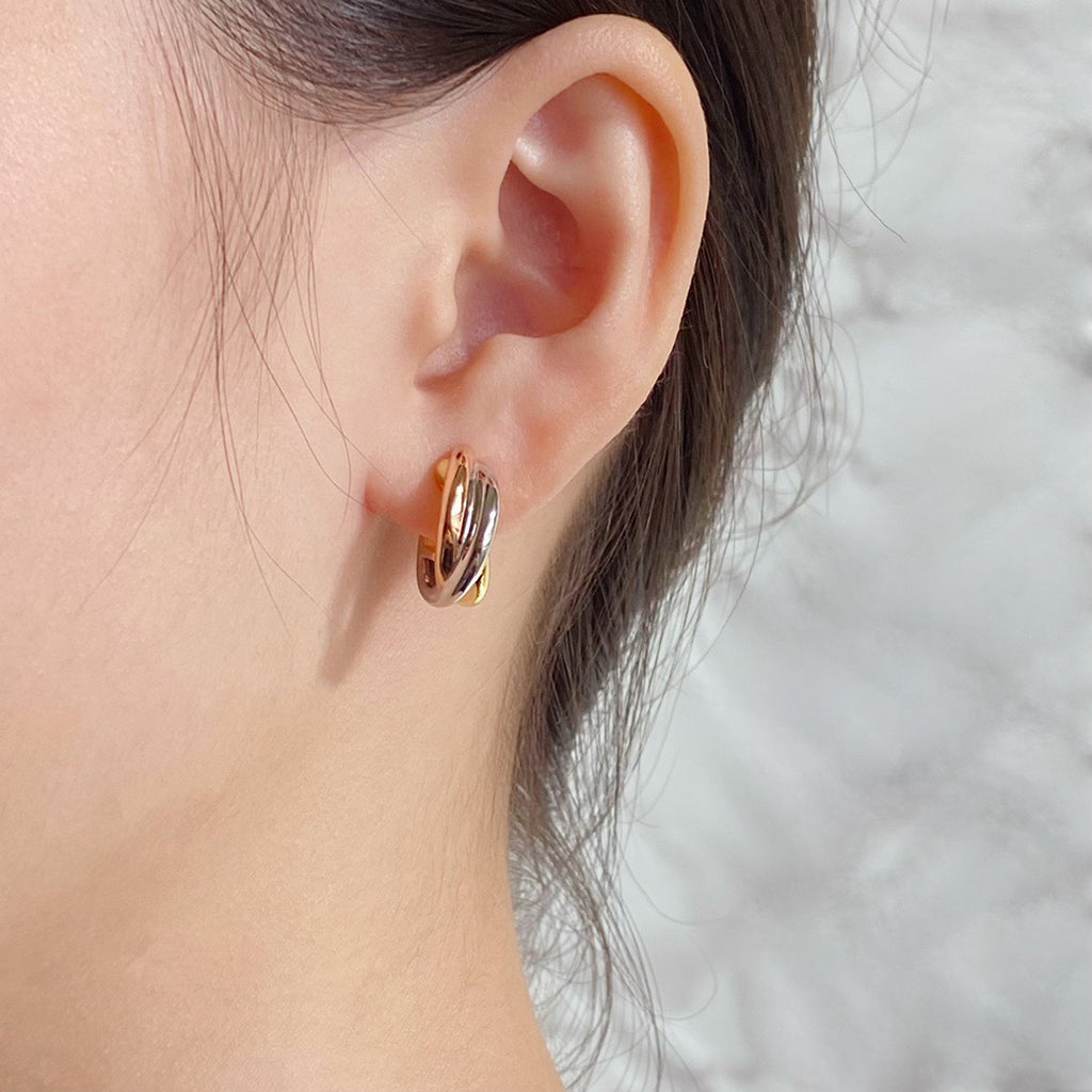[OrnoraJewelry]TRINITY ON DIAMOND CLASSIC EARRINGS