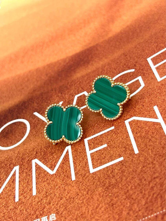 [OrnoraJewelry] CLOVER LARGE (20mm) 1 MOTIFS GREENER MOP STUD EARRINGS