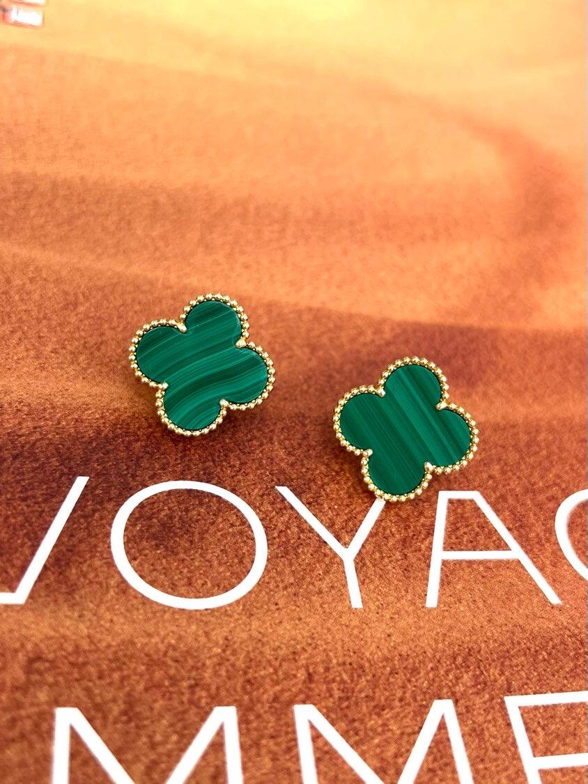[OrnoraJewelry] CLOVER LARGE (20mm) 1 MOTIFS GREENER MOP STUD EARRINGS