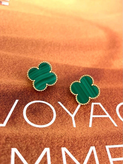 [OrnoraJewelry] CLOVER LARGE (20mm) 1 MOTIFS GREENER MOP STUD EARRINGS