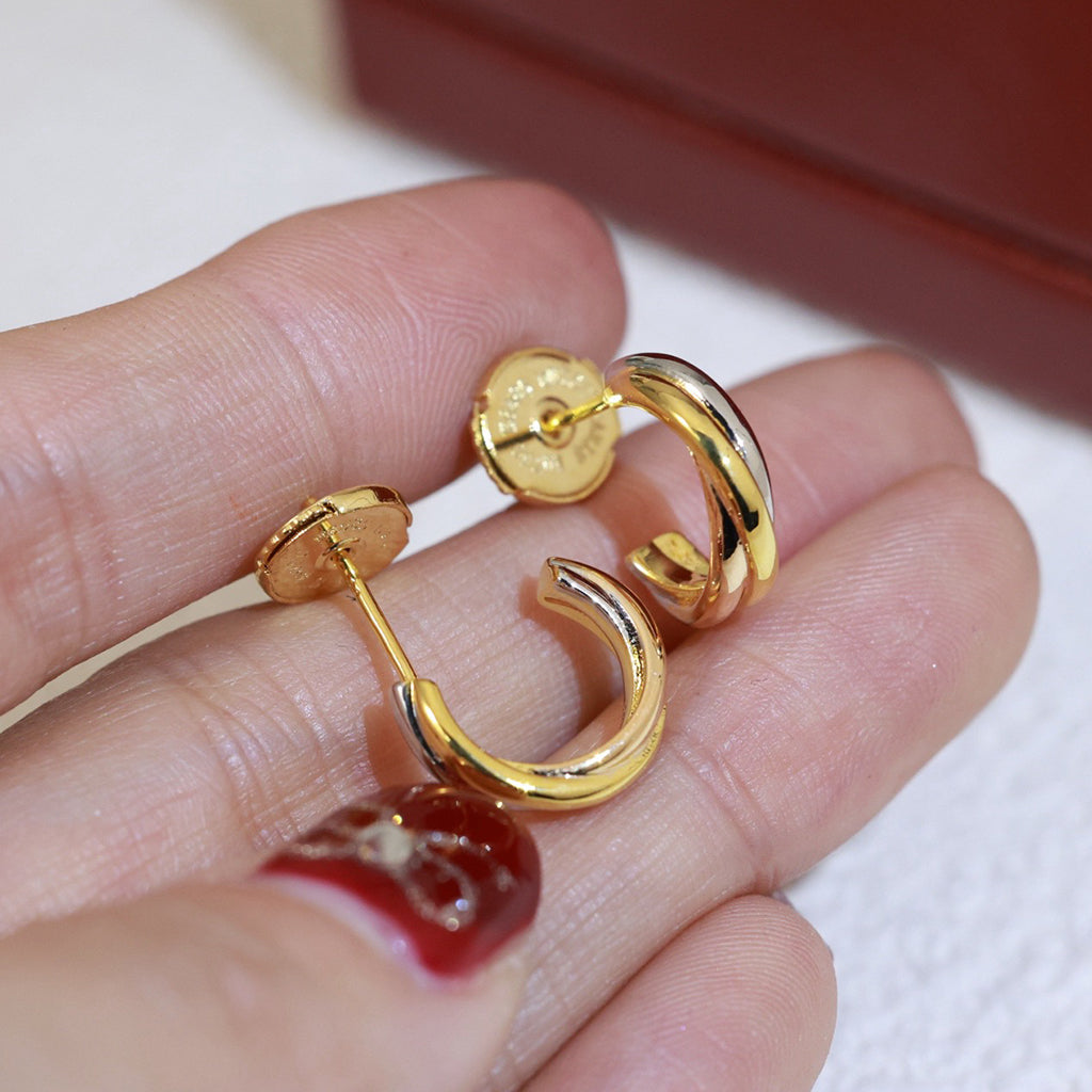 [OrnoraJewelry]TRINITY ON DIAMOND MINI EARRINGS