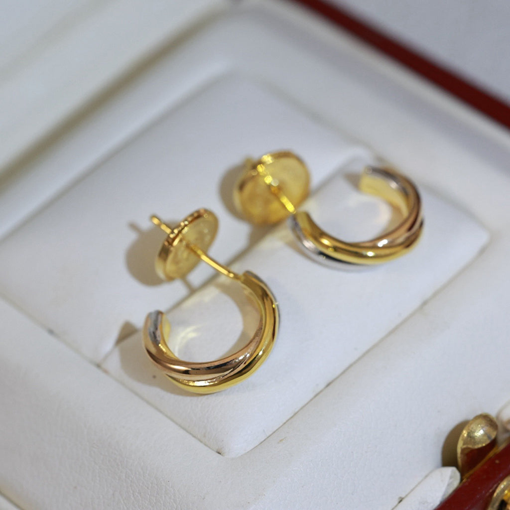 [OrnoraJewelry]TRINITY ON DIAMOND MINI EARRINGS