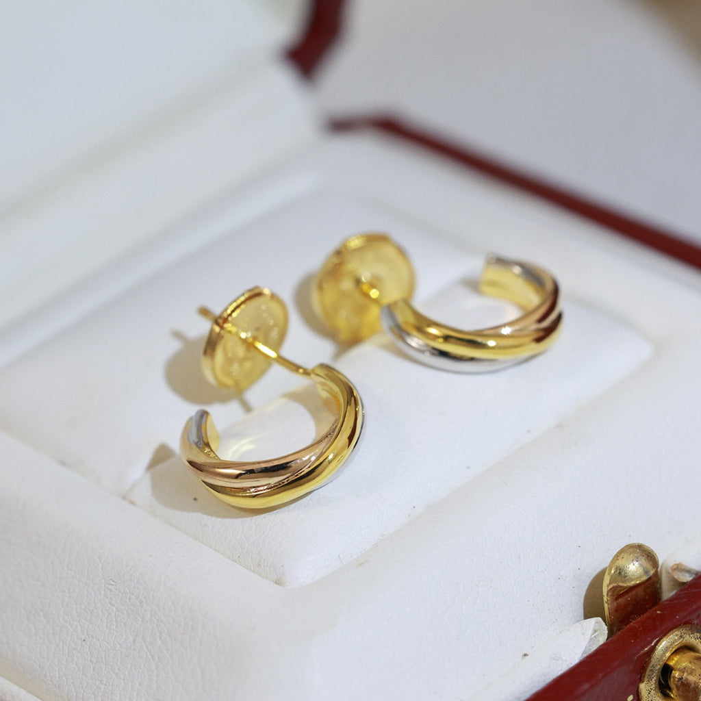 [OrnoraJewelry]TRINITY ON DIAMOND MINI EARRINGS