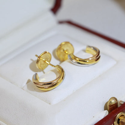 [OrnoraJewelry]TRINITY ON DIAMOND MINI EARRINGS