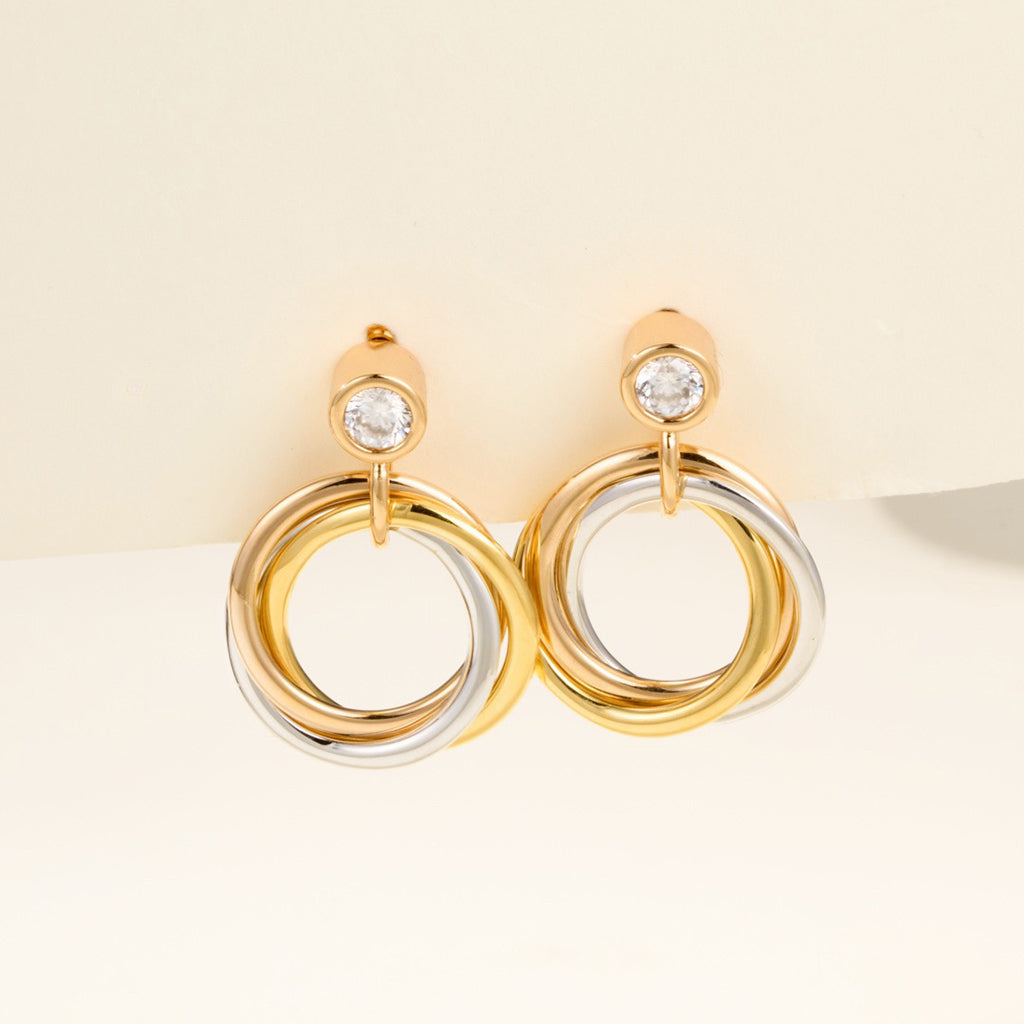 [OrnoraJewelry]TRINITY ON DIAMOND  EARRINGS