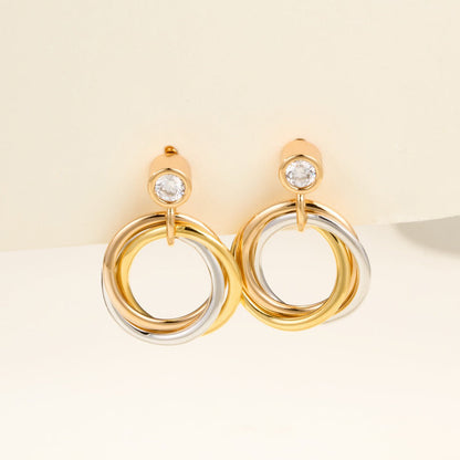 [OrnoraJewelry]TRINITY ON DIAMOND  EARRINGS