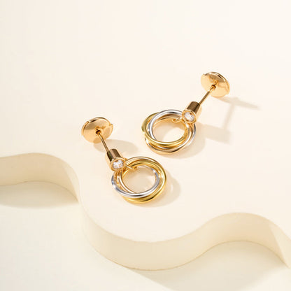 [OrnoraJewelry]TRINITY ON DIAMOND  EARRINGS