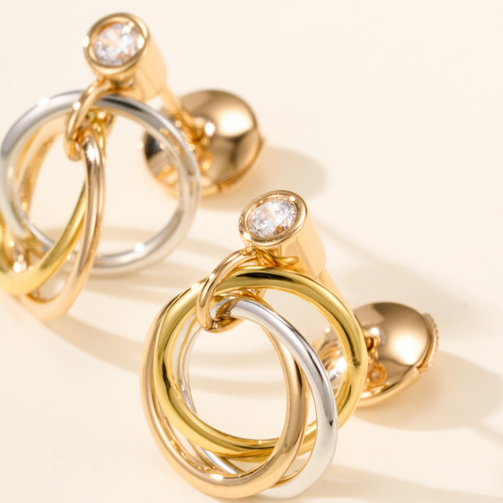 [OrnoraJewelry]TRINITY ON DIAMOND  EARRINGS