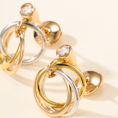 [OrnoraJewelry]TRINITY ON DIAMOND  EARRINGS