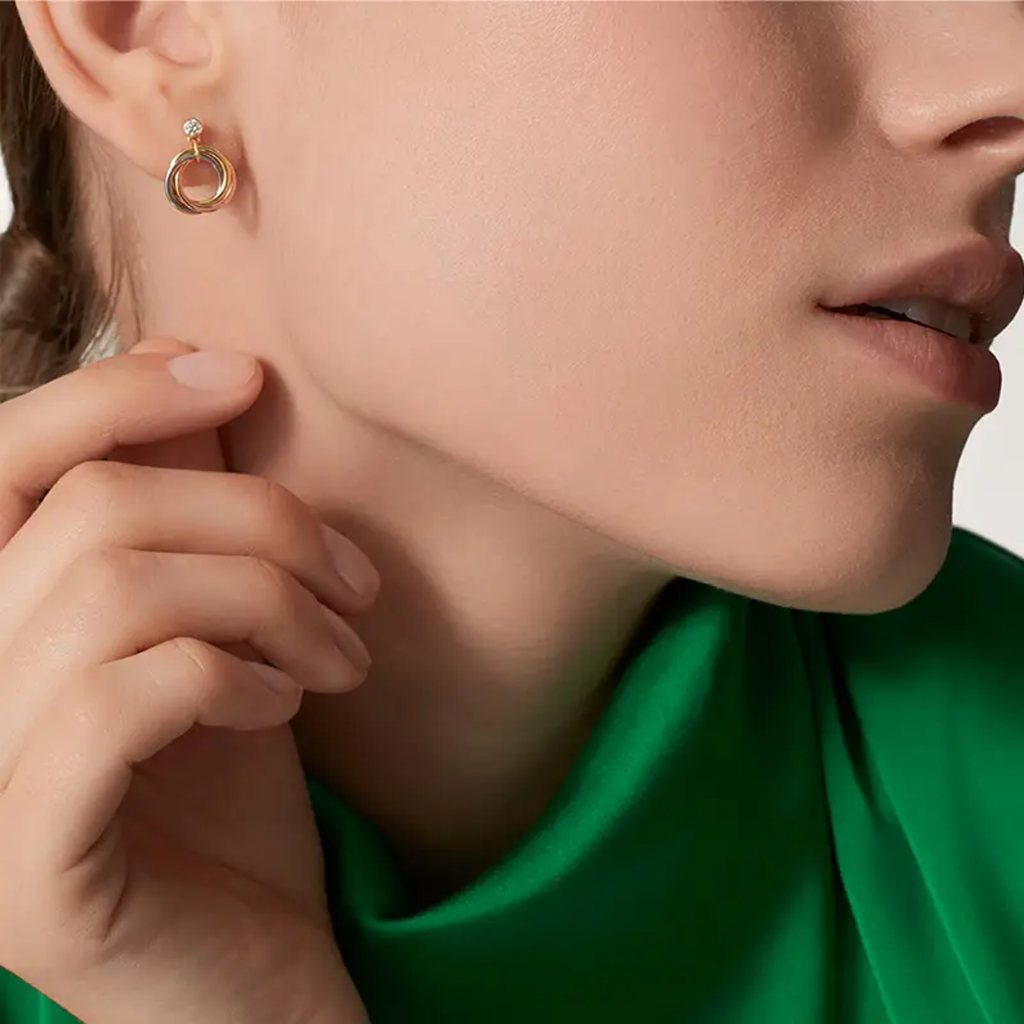 [OrnoraJewelry]TRINITY ON DIAMOND  EARRINGS