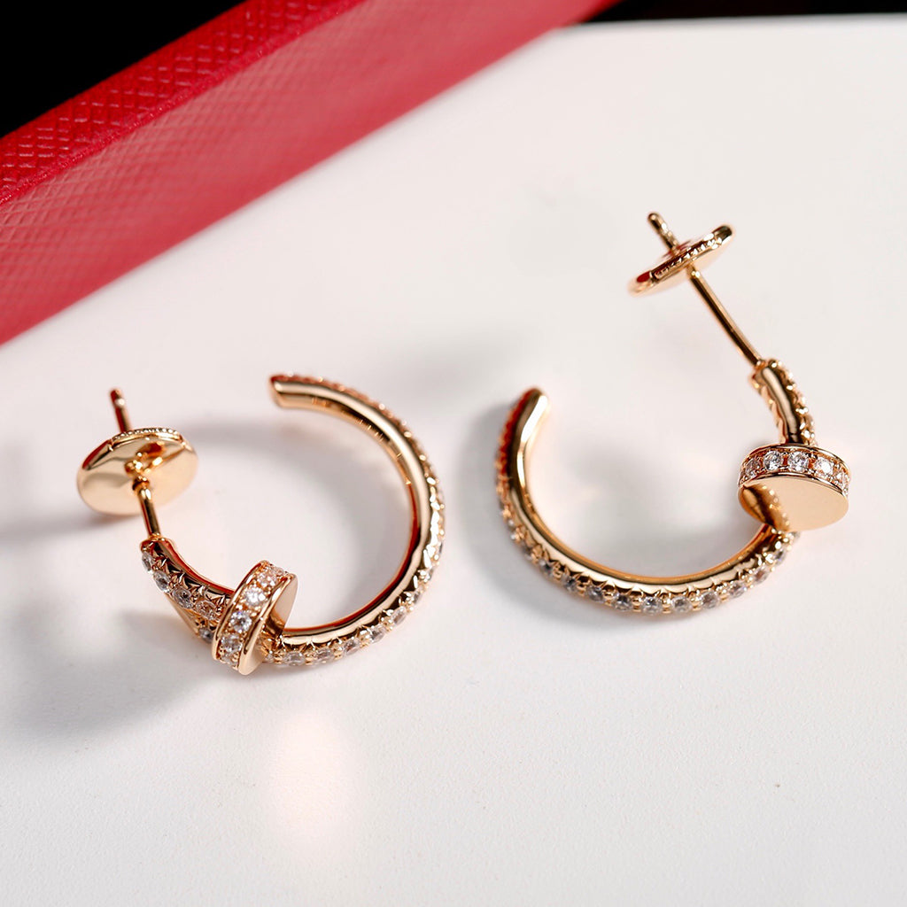 [OrnoraJewelry]JUSTE FULL DIAMOND SMALL EARRINGS