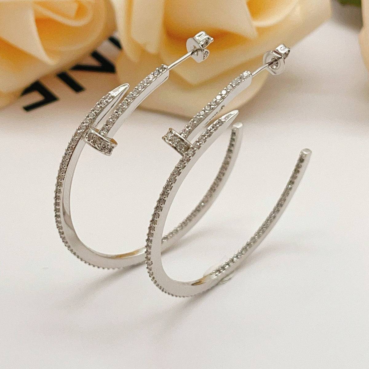 [OrnoraJewelry]JUSTE FULL DIAMOND LARGE EARRINGS