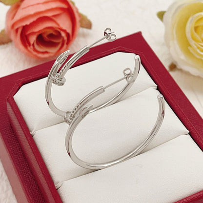 [OrnoraJewelry]JUSTE HALF DIAMOND LARGE EARRINGS