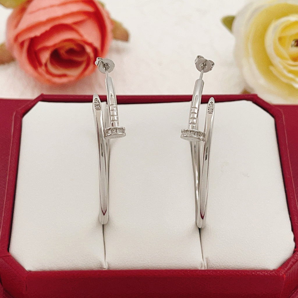 [OrnoraJewelry]JUSTE HALF DIAMOND LARGE EARRINGS
