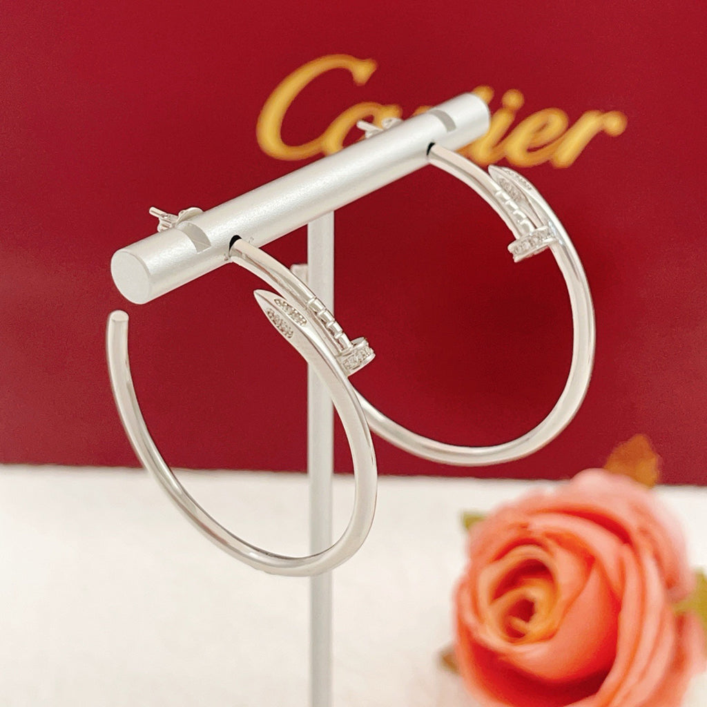 [OrnoraJewelry]JUSTE HALF DIAMOND LARGE EARRINGS