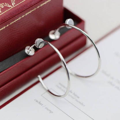 [OrnoraJewelry]JUSTE HALF DIAMOND LARGE EARRINGS