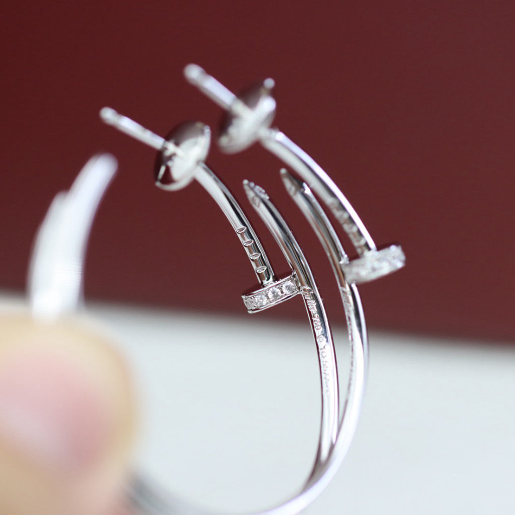 [OrnoraJewelry]JUSTE HALF DIAMOND LARGE EARRINGS